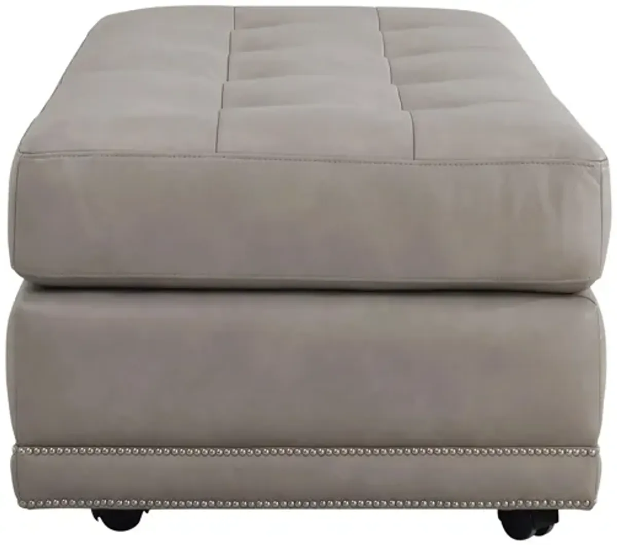 Sebastian Leather Cocktail Ottoman w/ Casters