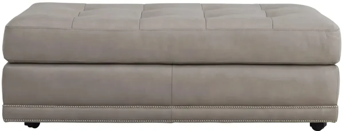 Sebastian Leather Cocktail Ottoman w/ Casters