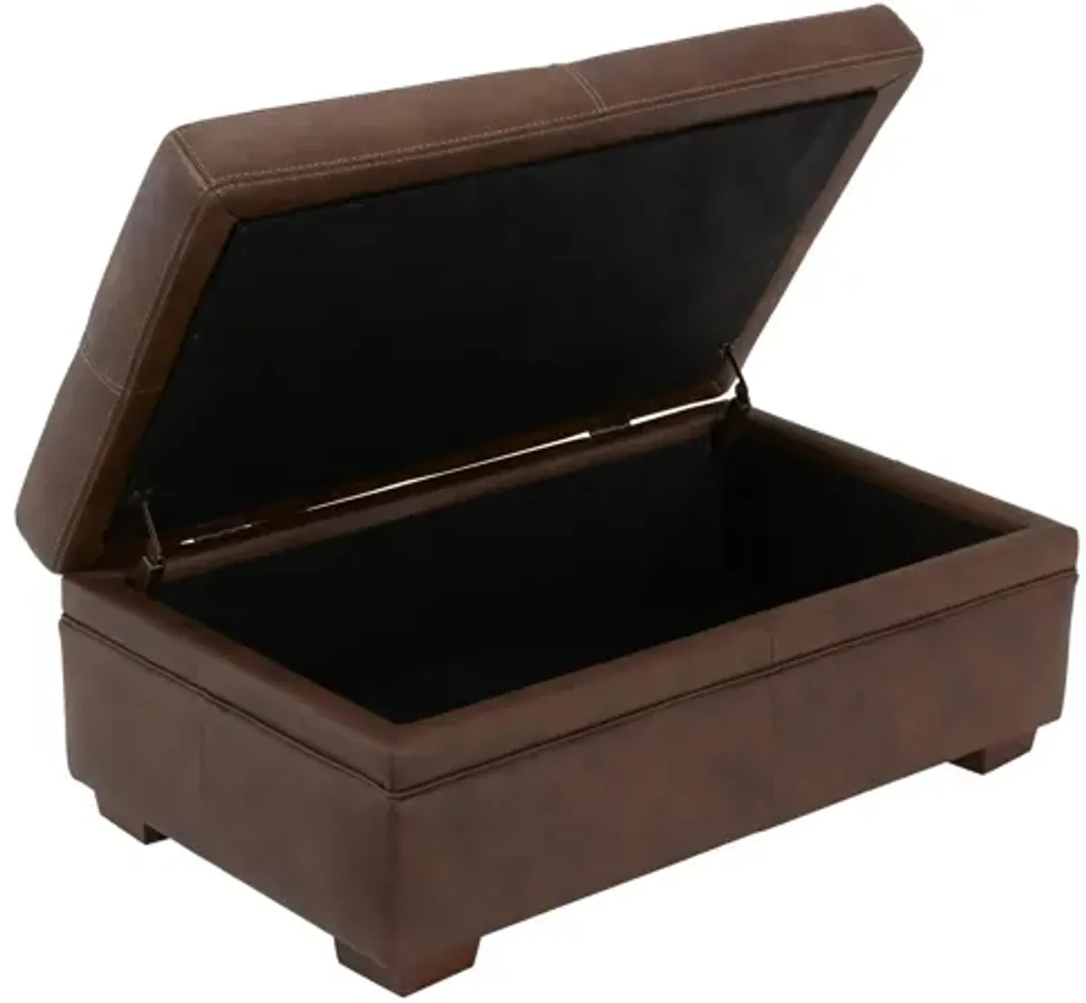 Quinton Leather Storage Ottoman