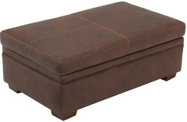 Quinton Leather Storage Ottoman
