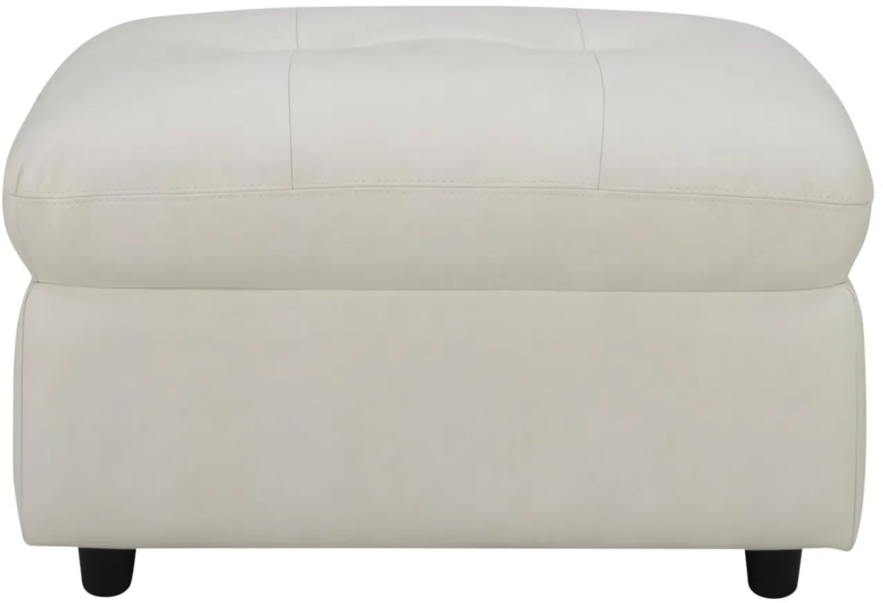 Damar Leather Ottoman in White by Chateau D'Ax