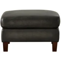 Savannah Leather Ottoman in Ash Gray by Amax Leather