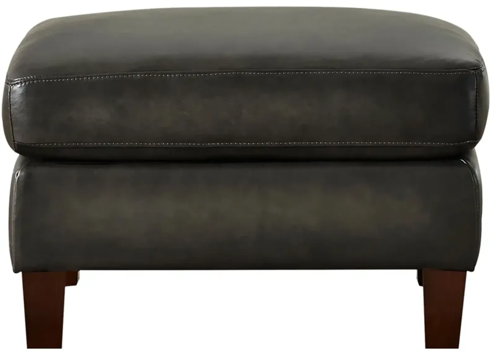 Savannah Leather Ottoman in Ash Gray by Amax Leather