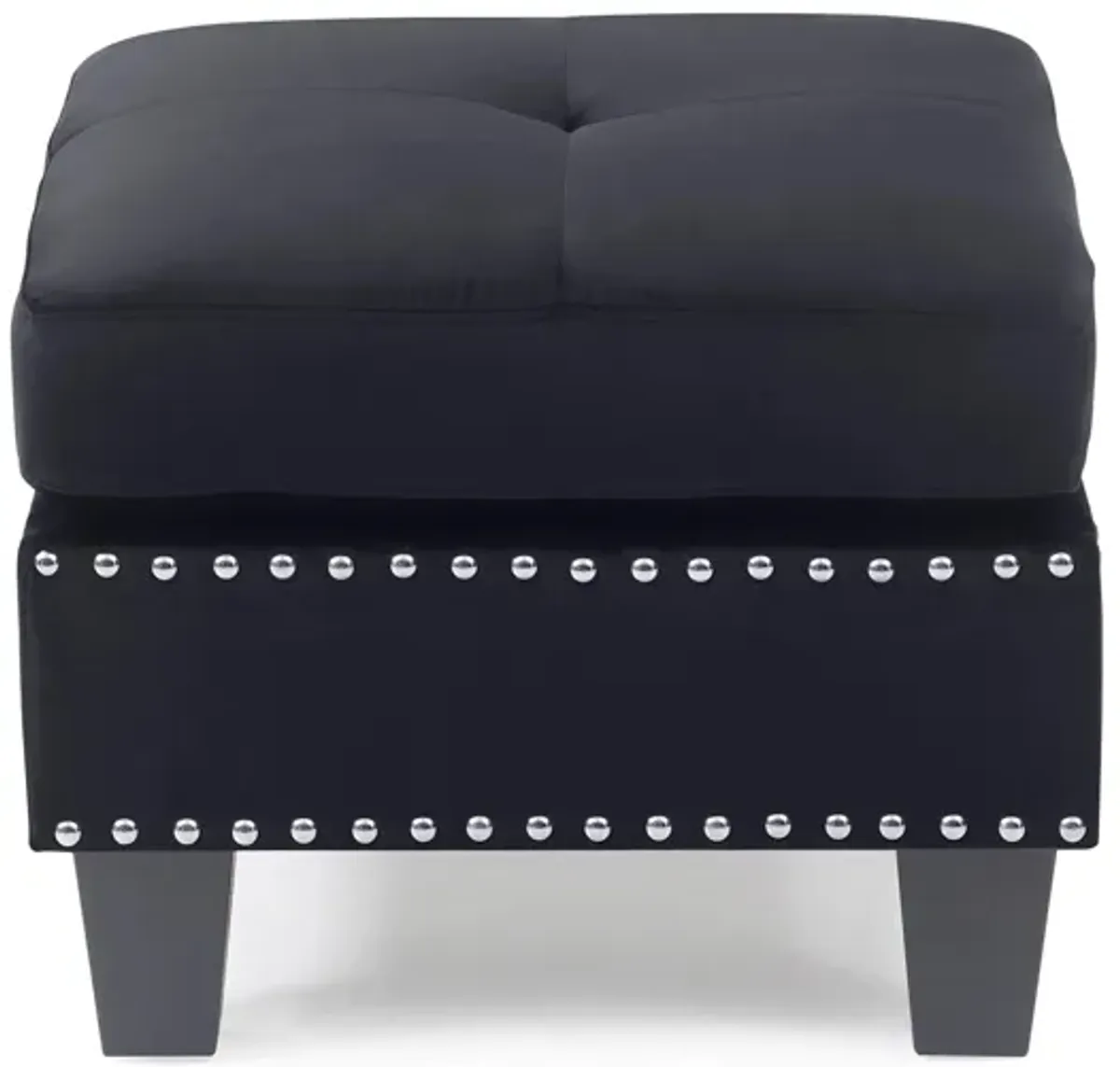 Nailer Ottoman in Black by Glory Furniture