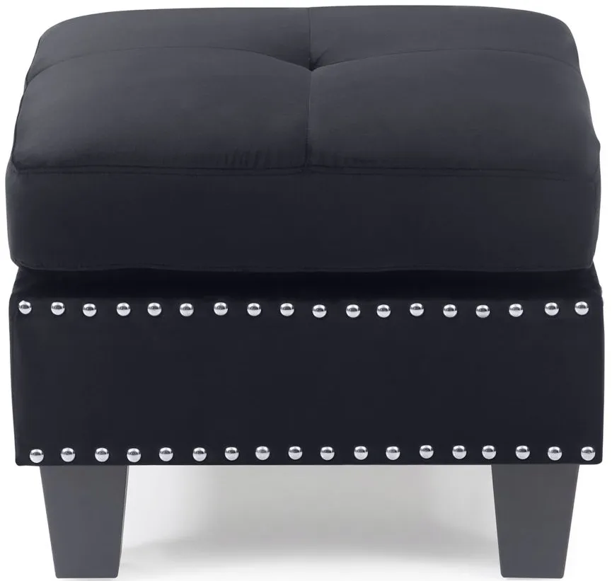 Nailer Ottoman in Black by Glory Furniture
