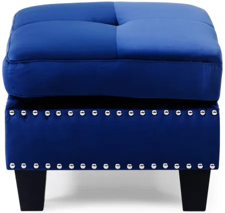 Nailer Ottoman in Navy Blue by Glory Furniture