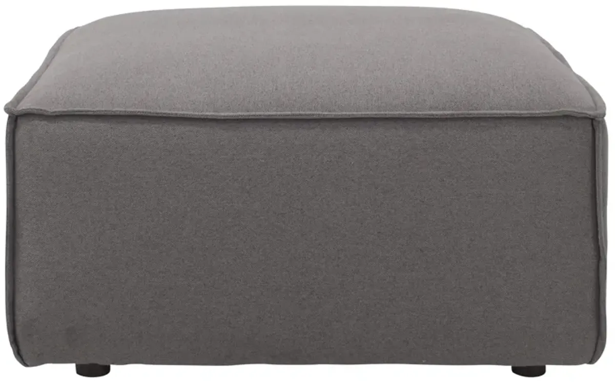 Loris Chenille Ottoman in Gray by Aria Designs