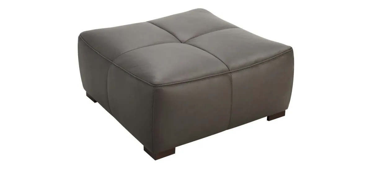 Burchill Leather Cocktail Ottoman in Brown by Davis Intl.