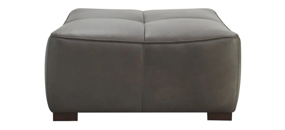 Burchill Leather Cocktail Ottoman in Brown by Davis Intl.