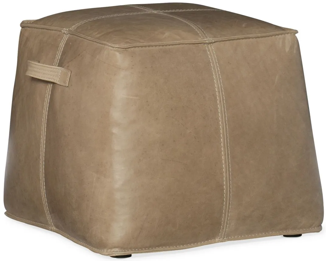 Dizzy Leather Ottoman in Brown by Hooker Furniture