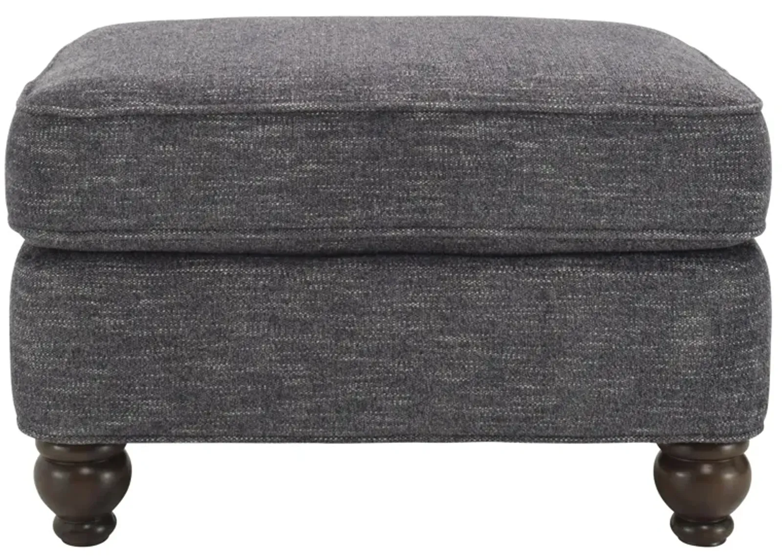 Tifton Chenille Ottoman in Handwoven Blue Smoke by H.M. Richards