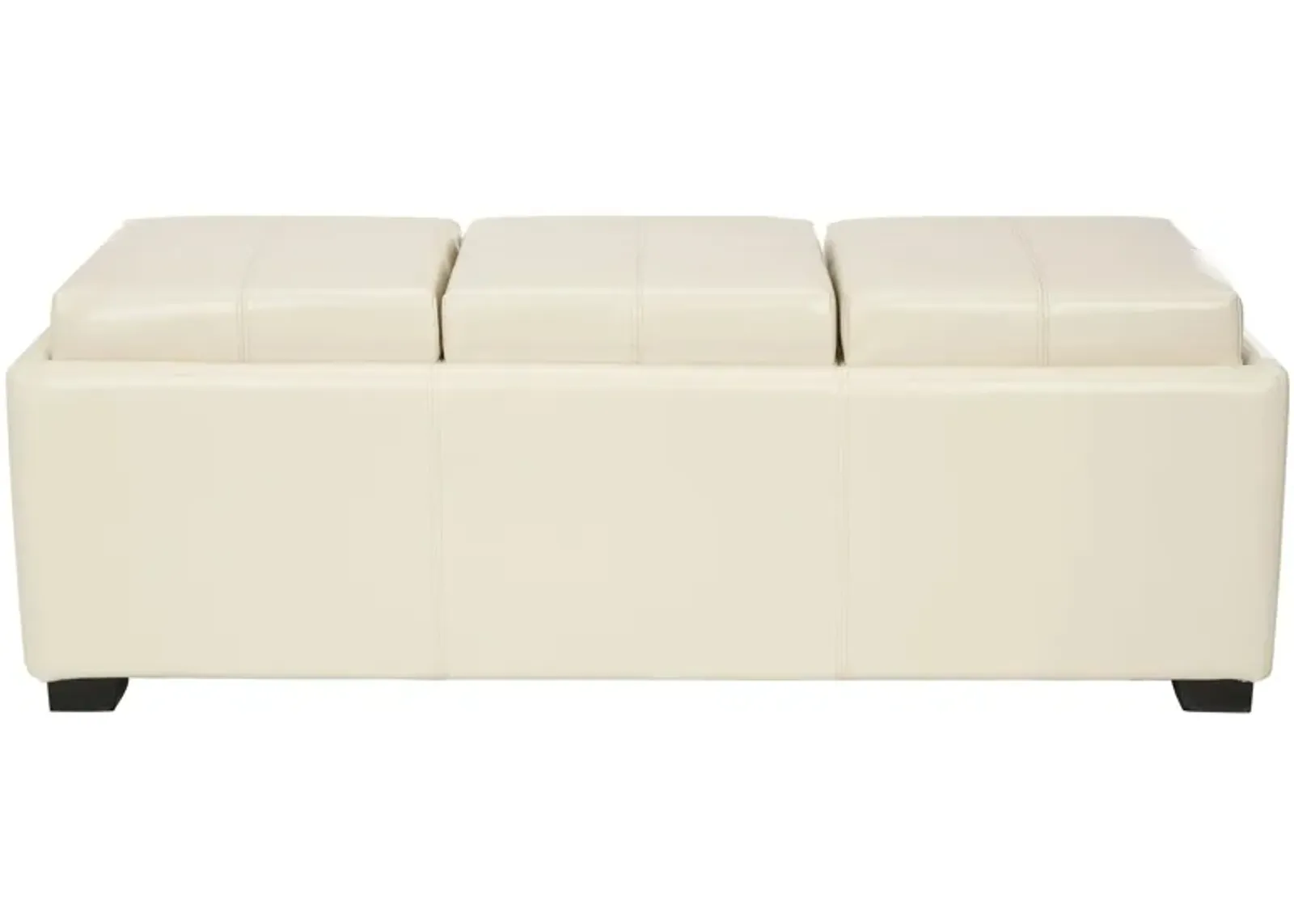 Whitley Triple Tray Ottoman in Flat Cream by Safavieh