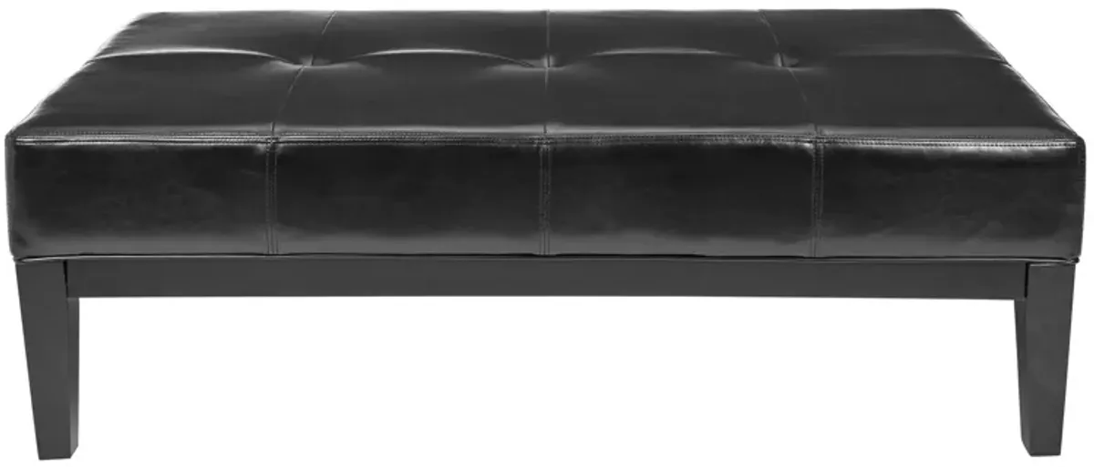 Brevin Cocktail Ottoman in Black by Safavieh