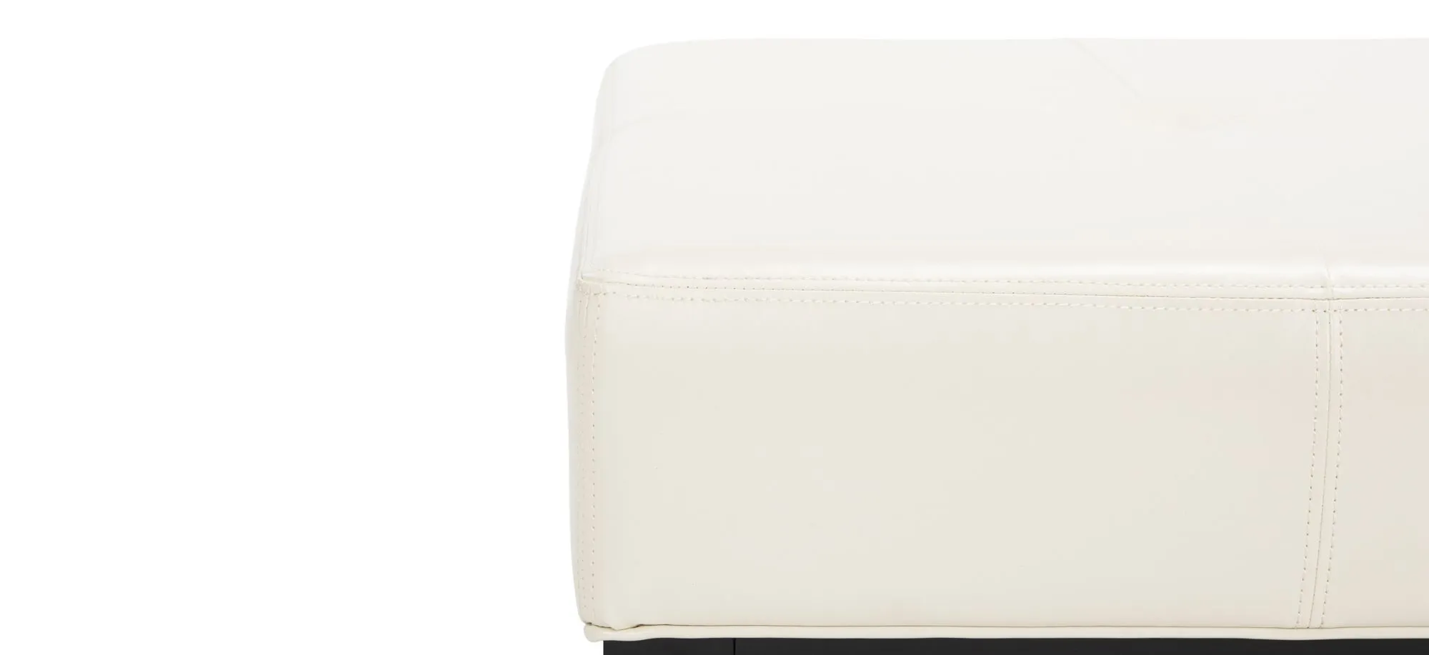 Brevin Cocktail Ottoman in Flat Cream by Safavieh