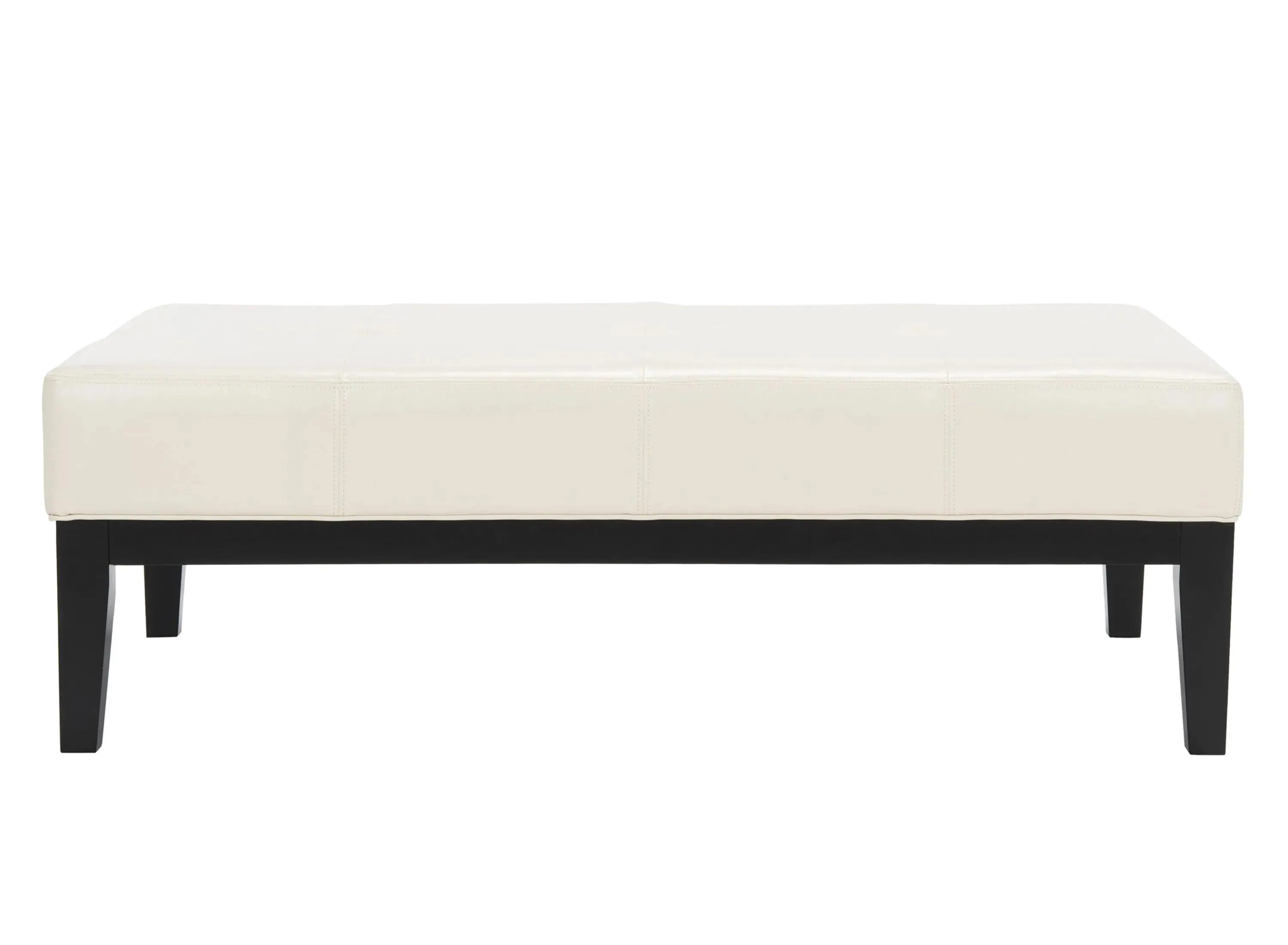 Brevin Cocktail Ottoman in Flat Cream by Safavieh