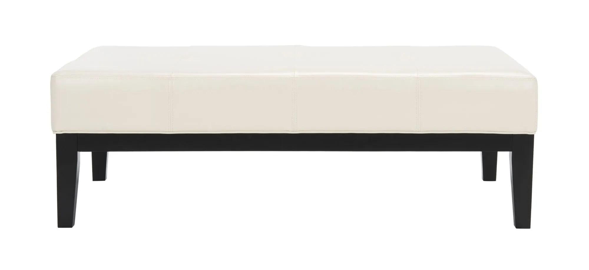 Brevin Cocktail Ottoman in Flat Cream by Safavieh