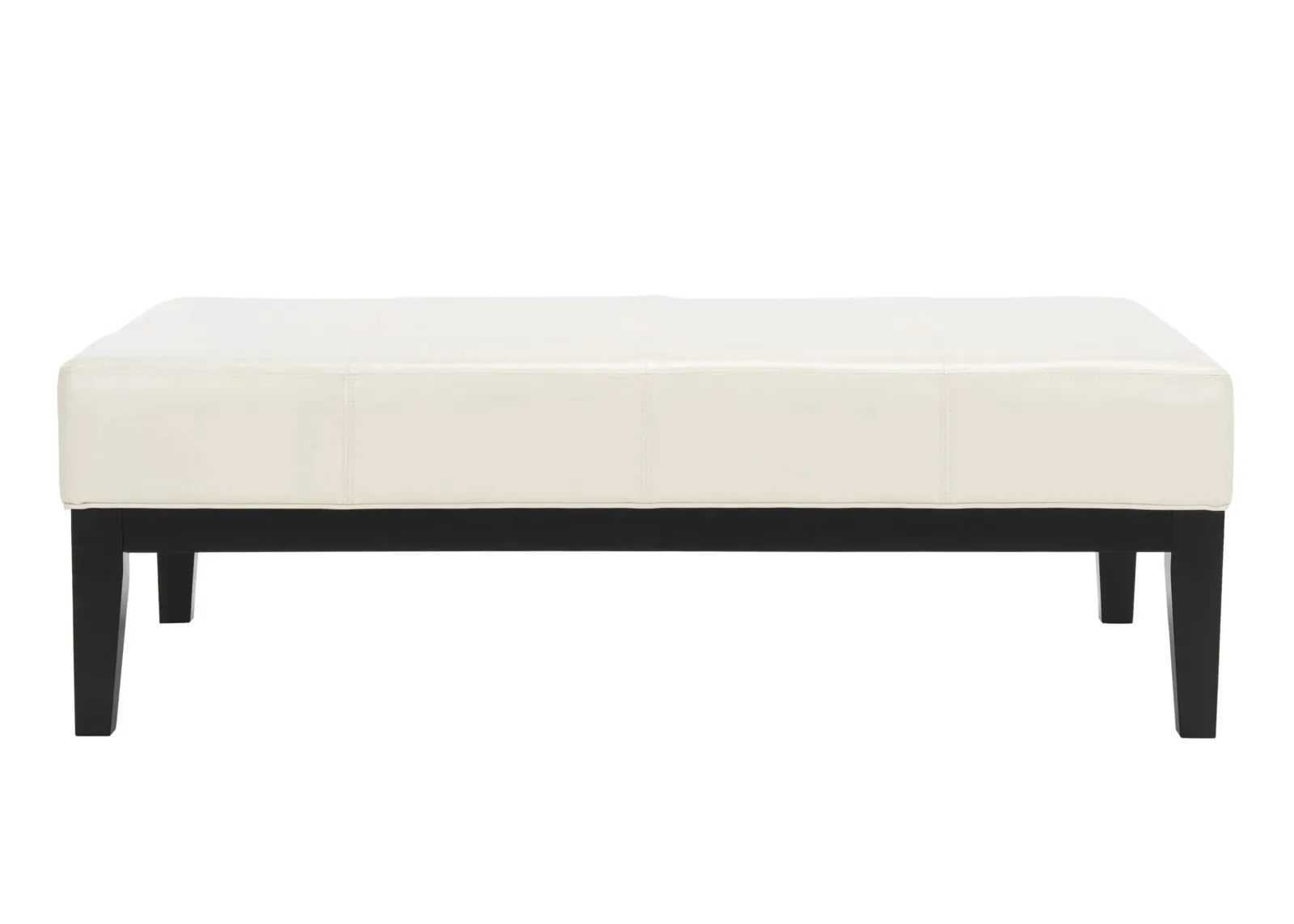 Brevin Cocktail Ottoman in Flat Cream by Safavieh