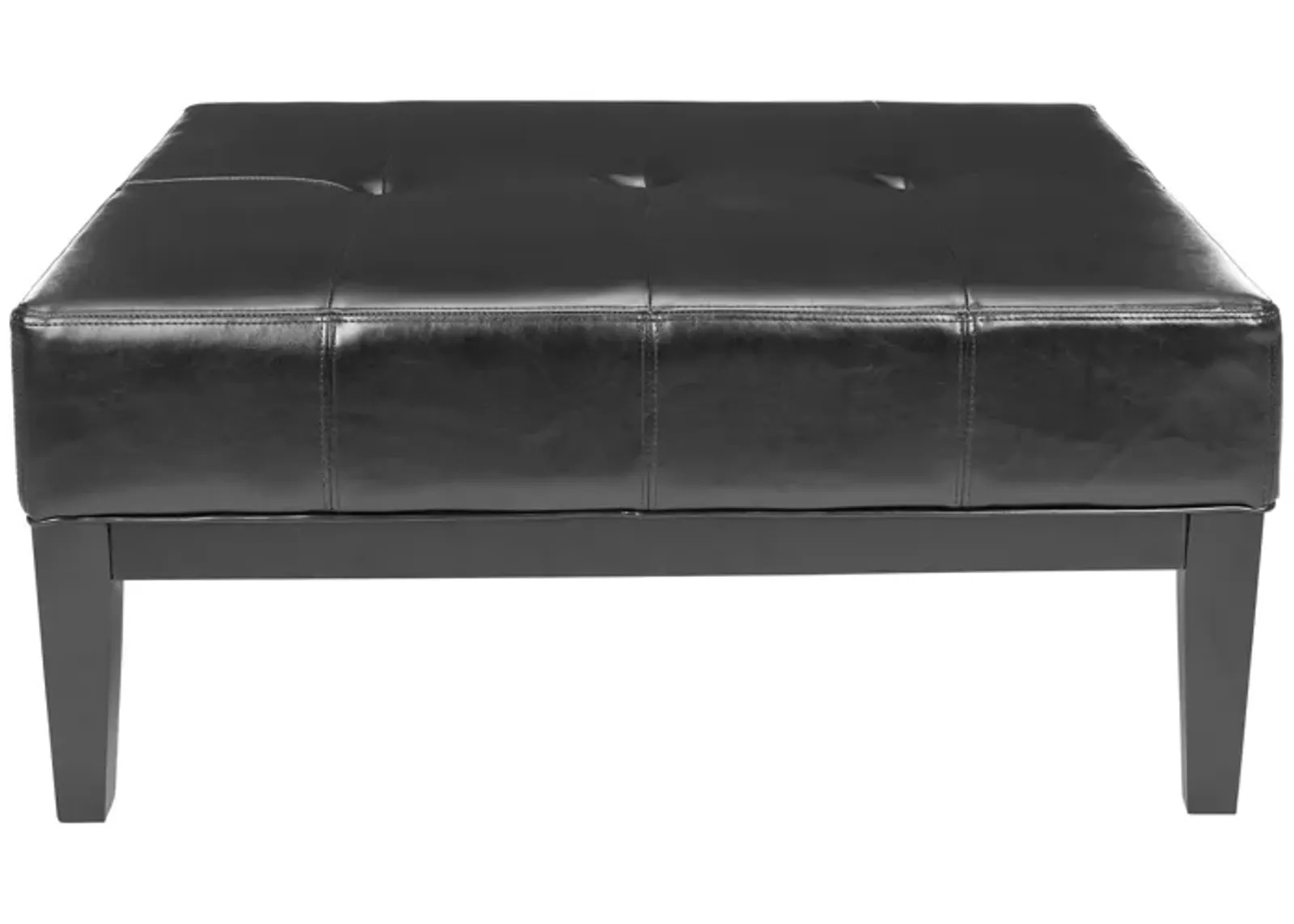 Kolden Square Cocktail Ottoman in Black by Safavieh