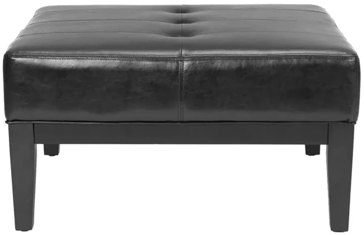 Tanith Square Cocktail Ottoman in Black by Safavieh