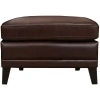 Soler Ottoman in Brown by GTR Leather Inc