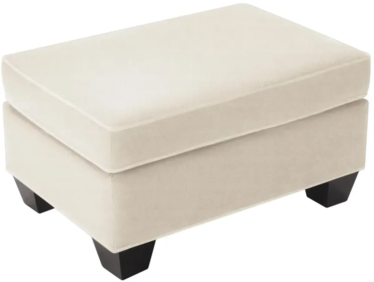 Briarwood Microfiber Ottoman in Sugar Shack Alabaster by H.M. Richards