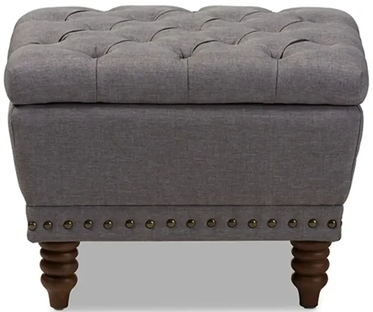 Annabelle Storage Ottoman in Light gray by Wholesale Interiors