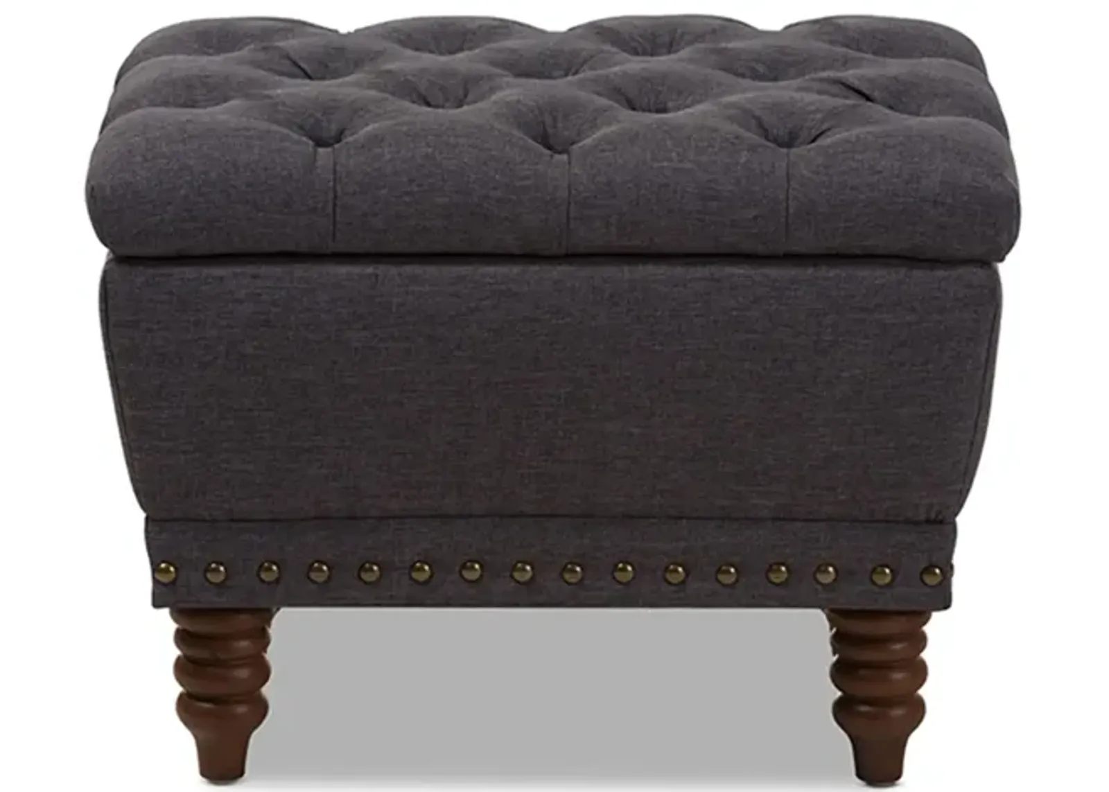 Annabelle Storage Ottoman in Dark gray by Wholesale Interiors