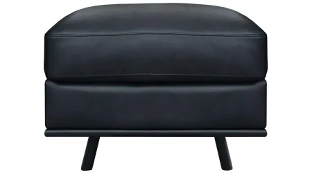Milano Ottoman in Frontier Charcoal by GTR Leather Inc