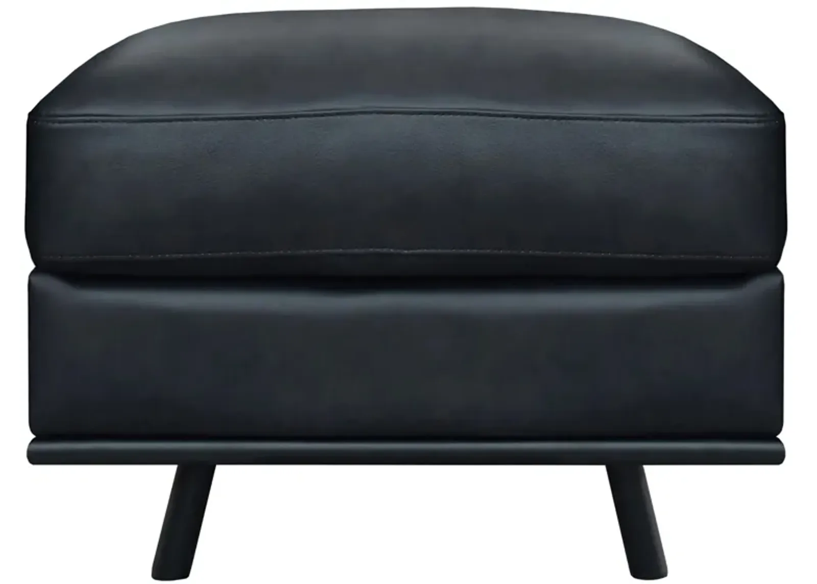 Milano Ottoman in Frontier Charcoal by GTR Leather Inc