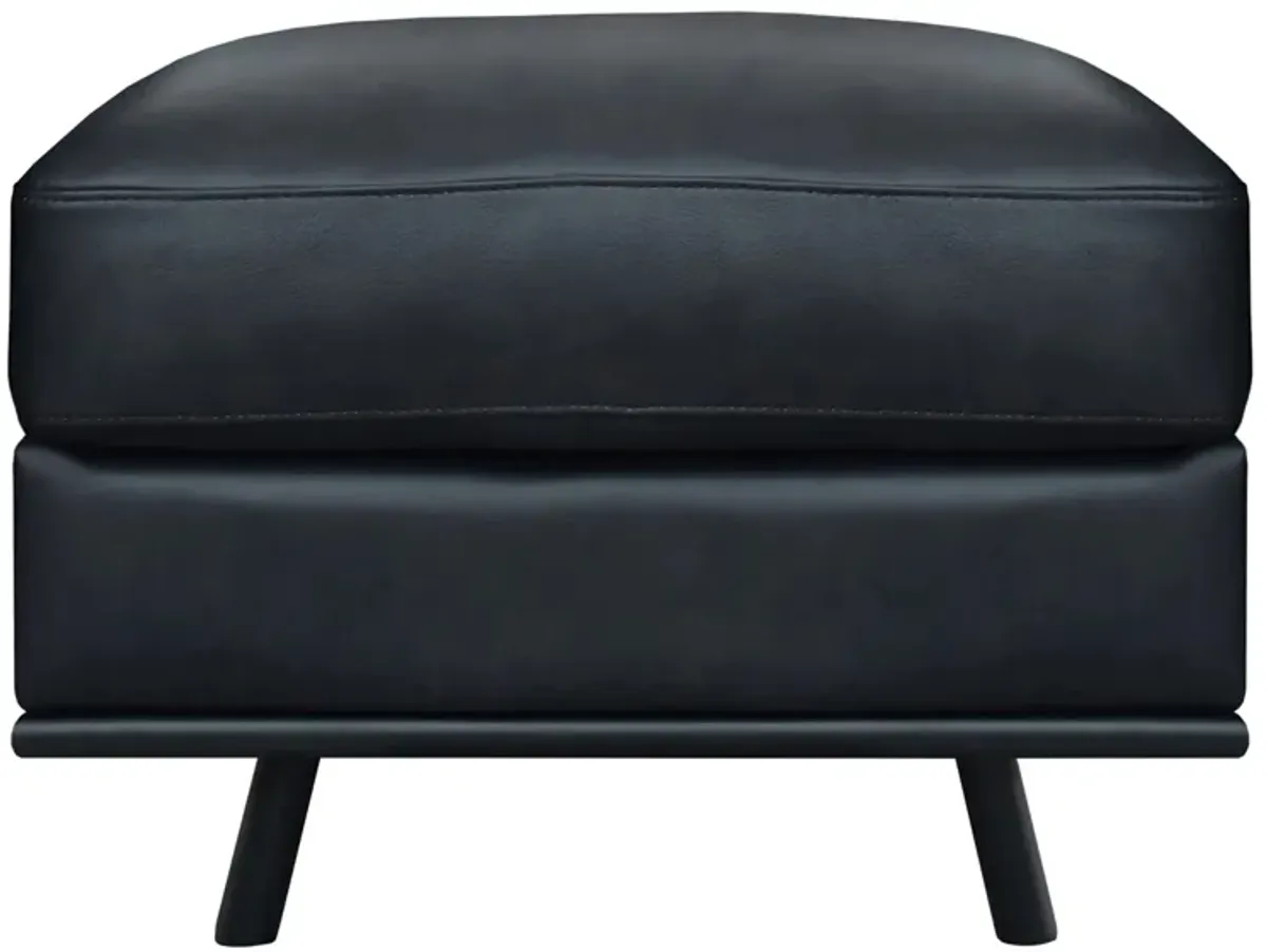 Milano Ottoman in Frontier Charcoal by GTR Leather Inc