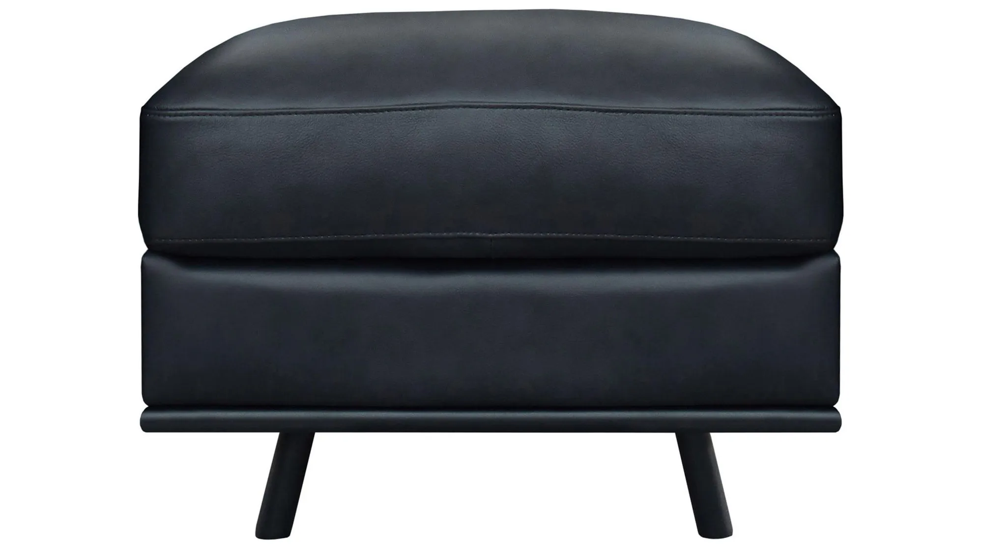 Milano Ottoman in Frontier Charcoal by GTR Leather Inc