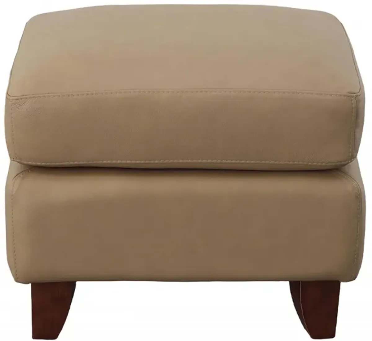 Pavia Ottoman in Denver Fawn by Omnia Leather