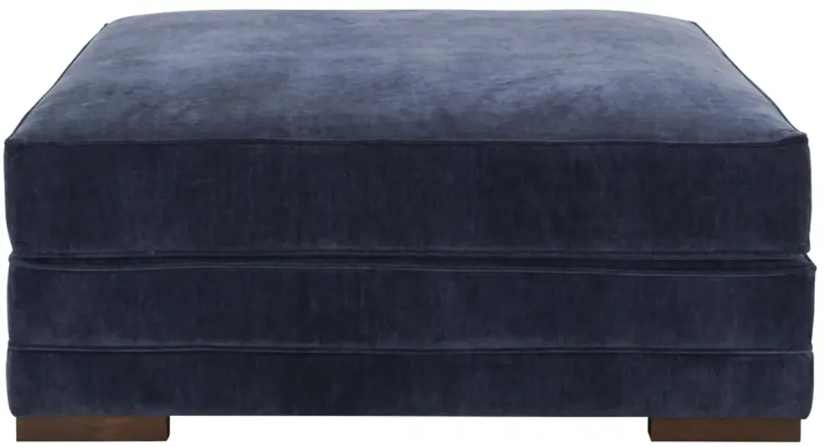 Remmi Cocktail Ottoman in Amici Indigo by Jonathan Louis