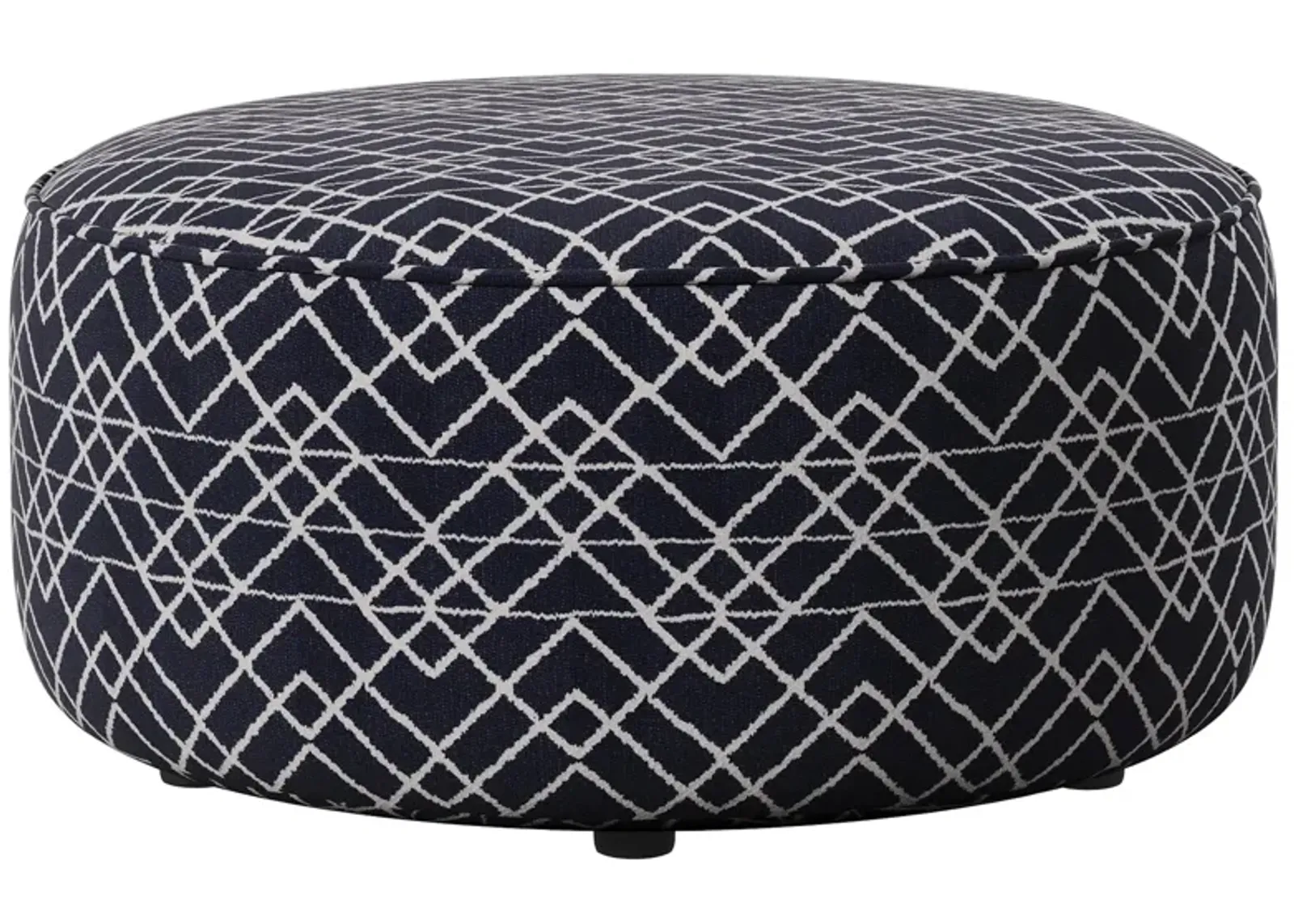 Daine Cocktail Ottoman in Hyphen Navy by Fusion Furniture