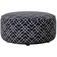 Daine Cocktail Ottoman in Hyphen Navy by Fusion Furniture
