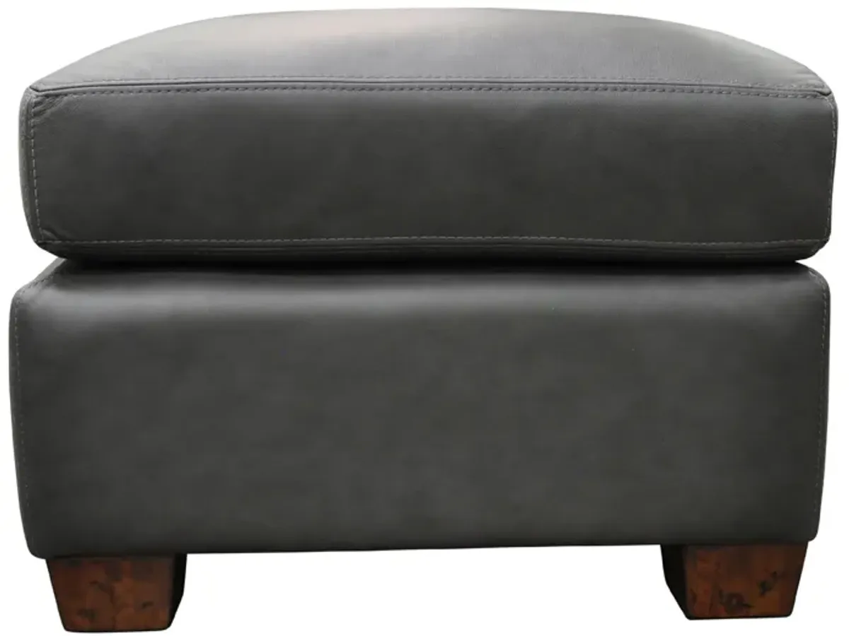 Albany Ottoman in Urban Graphite by Omnia Leather