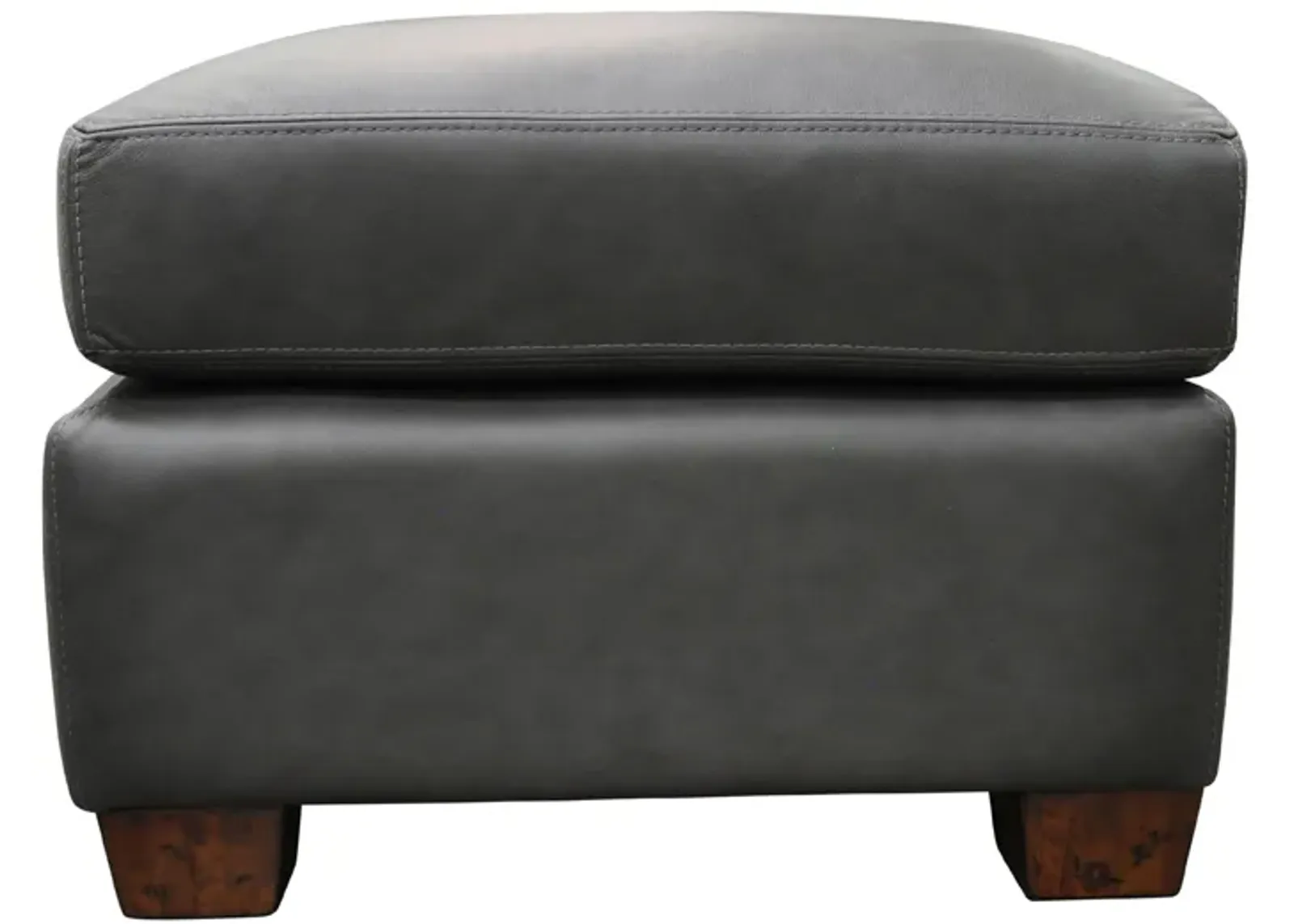 Albany Ottoman in Urban Graphite by Omnia Leather