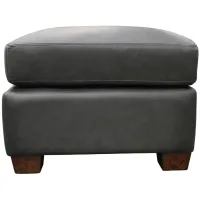 Albany Ottoman in Urban Graphite by Omnia Leather