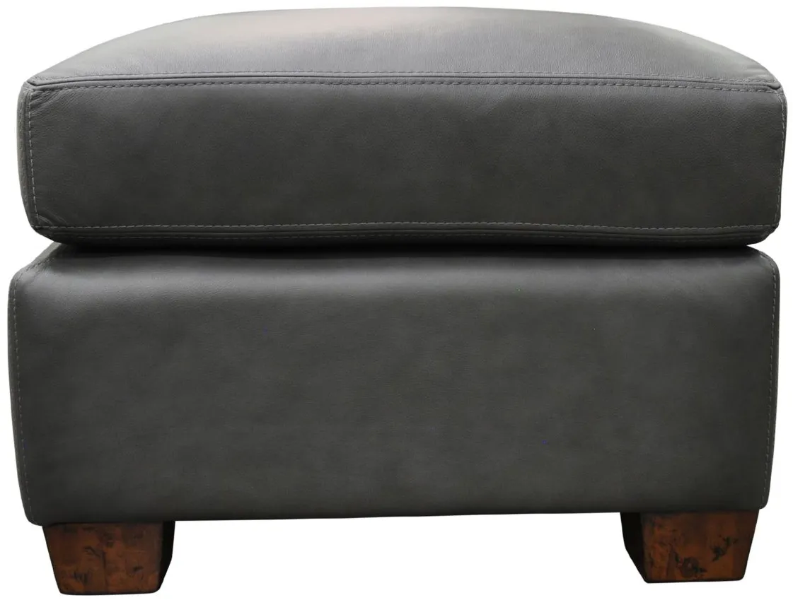 Albany Ottoman in Urban Graphite by Omnia Leather