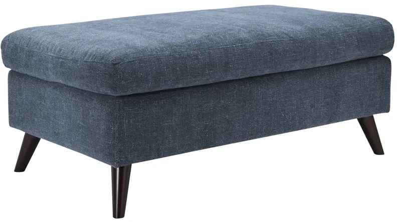 Caruso Cocktail Ottoman in Camila Indigo by H.M. Richards