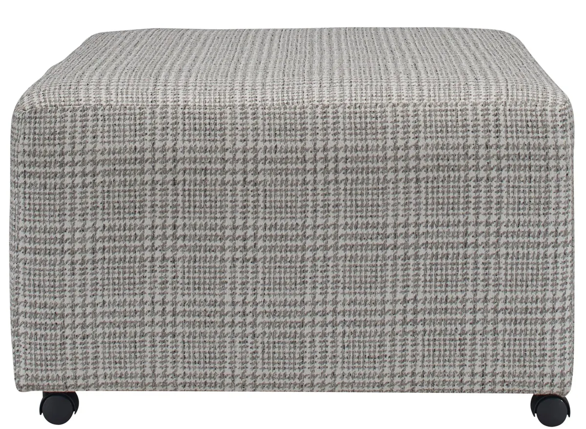 Suzanne Cocktail Ottoman in Glenplaid Berber by Corinthian