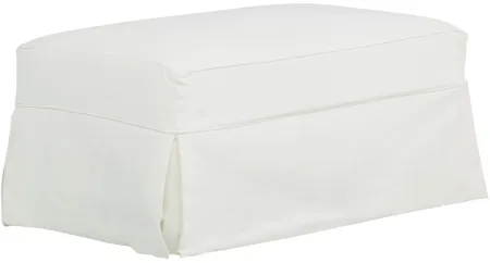 Lakeside Ottoman in Homerun Bleached White by H.M. Richards