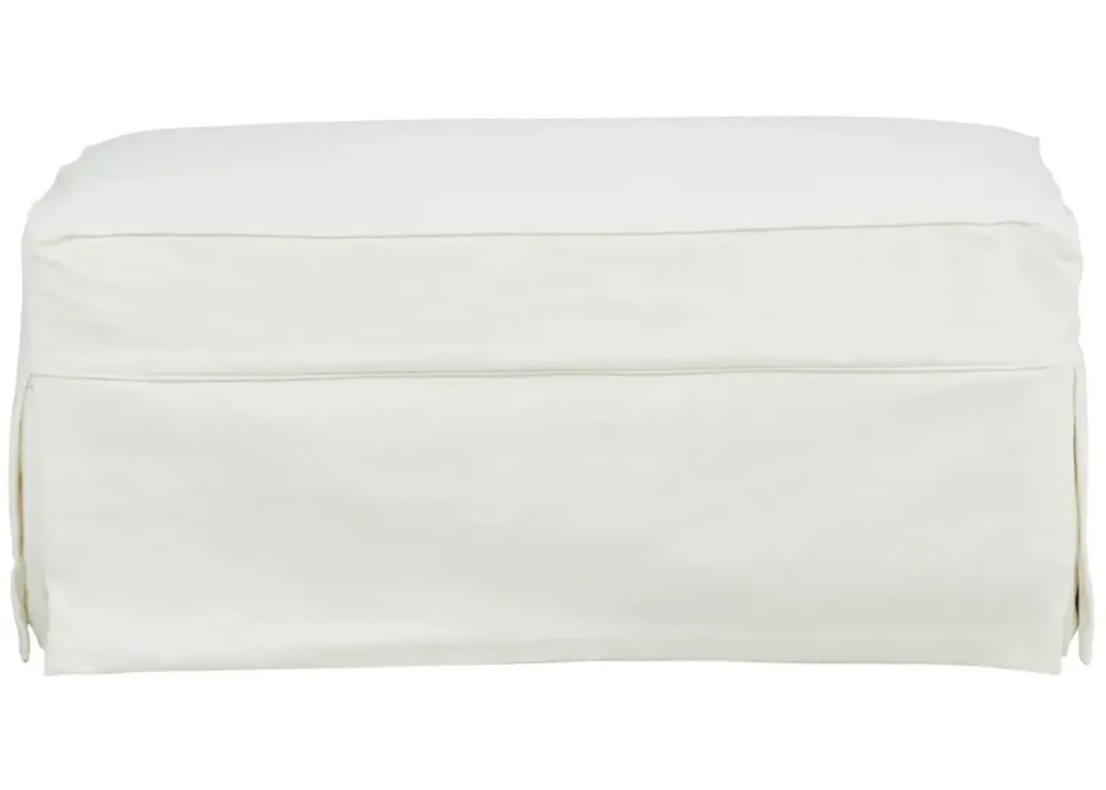 Lakeside Ottoman in Homerun Bleached White by H.M. Richards