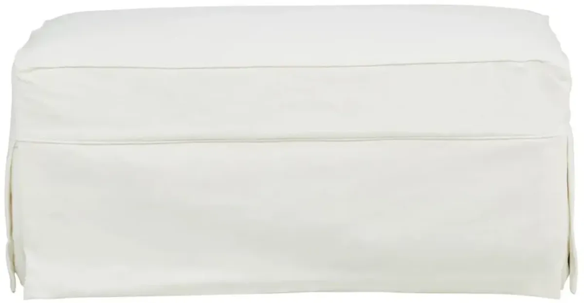 Lakeside Ottoman in Homerun Bleached White by H.M. Richards