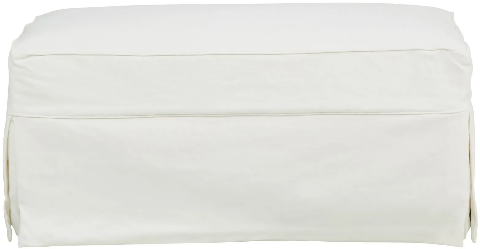 Lakeside Ottoman in Homerun Bleached White by H.M. Richards