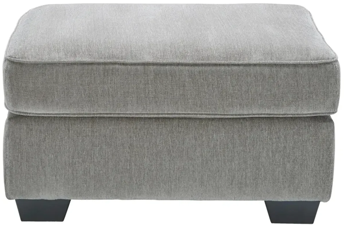 Adelson Chenille Cocktail Ottoman in Alloy by Ashley Furniture