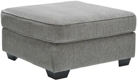 Adelson Chenille Cocktail Ottoman in Alloy by Ashley Furniture