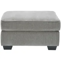 Adelson Chenille Cocktail Ottoman in Alloy by Ashley Furniture