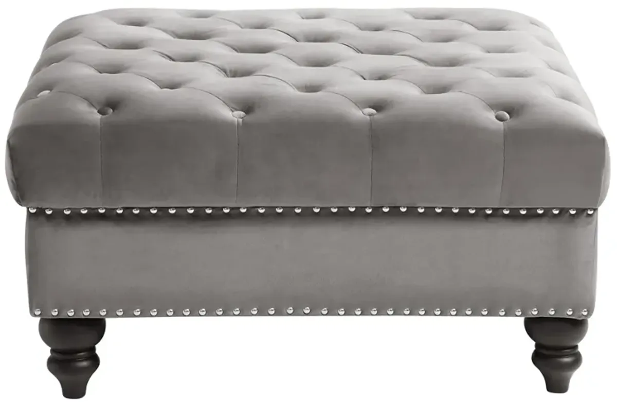 Nola Ottoman in Dark Gray by Glory Furniture