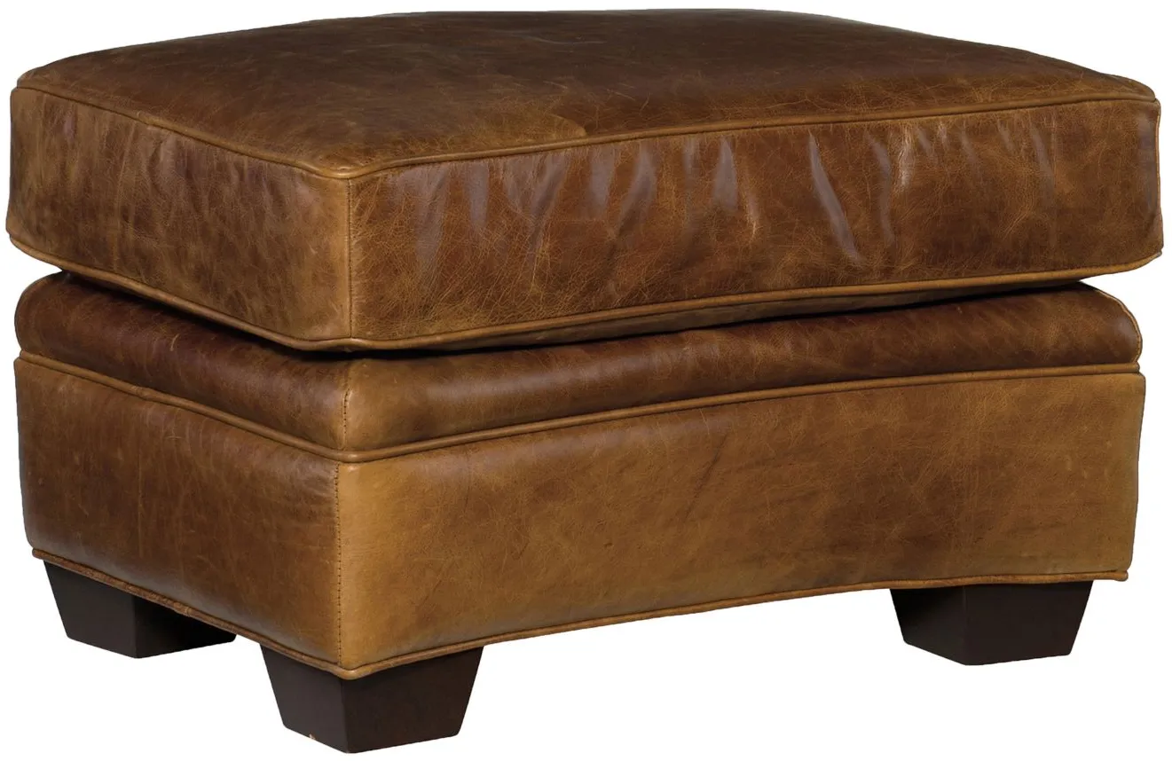 Yates Stationary Ottoman in Brown by Hooker Furniture